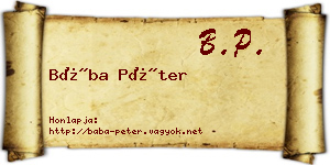 Bába Péter névjegykártya