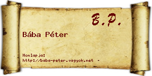 Bába Péter névjegykártya