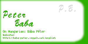 peter baba business card