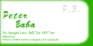 peter baba business card